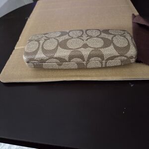 Coach Brown Signature Pattern Glasses Case